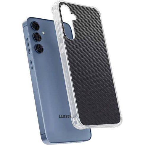Black Carbon Fiber Specialty Texture Material Galaxy A35 5G Clear Case